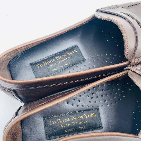 To Boot New York Slip On Brown Leather Loafers